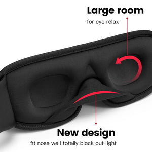 Blackout Sleep Mask - 3D Lightweight, Adjustable, Zero Eye Pressure