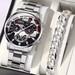 Load image into Gallery viewer, Men’s Watch - Black Dial and Silver Strap
