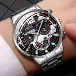 Load image into Gallery viewer, Men’s Watch - Black Dial and Silver Strap
