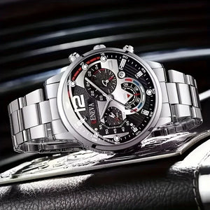 Men’s Watch - Black Dial and Silver Strap