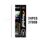 Load image into Gallery viewer, Becmella goose feather shuttlecocks two tube cans 24pcs black packaging durable cork base for badminton
