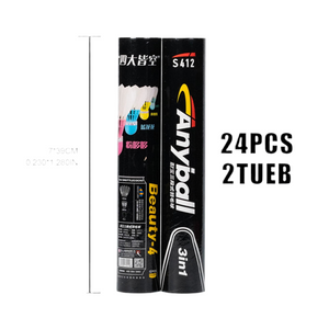 Becmella goose feather shuttlecocks two tube cans 24pcs black packaging durable cork base for badminton