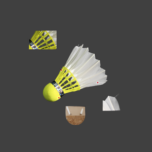 Becmella goose feather shuttlecocks white natural feathers yellow cork head for durable badminton play