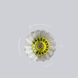 Becmella goose feather shuttlecocks top view white natural feathers with yellow cork base for accurate flight
