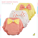 Load image into Gallery viewer, Becmella kids baby diaper pants set with colorful bows eco friendly baby diapers soft and breathable
