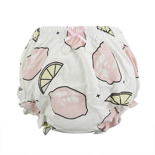 Becmella eco friendly baby diapers with pink and yellow lemon print for kids