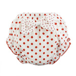 Load image into Gallery viewer, Becmella kids white polka dot eco friendly baby diapers with bow detail
