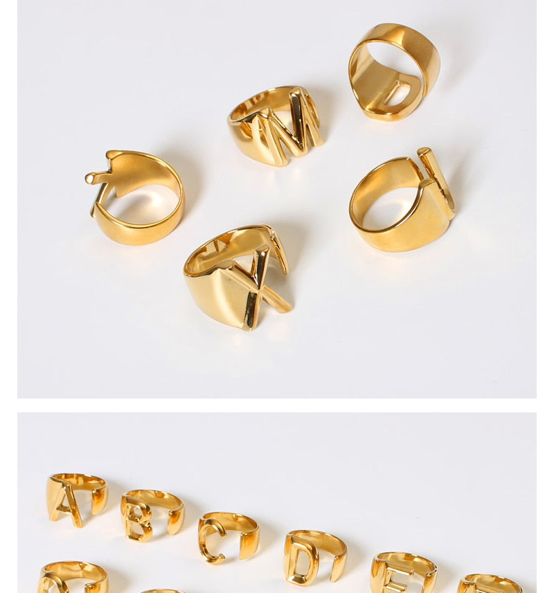 Gold Ring Letter - Becmella