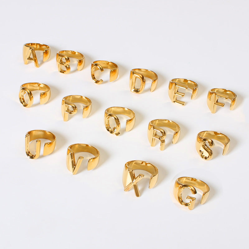 Gold Ring Letter - Becmella