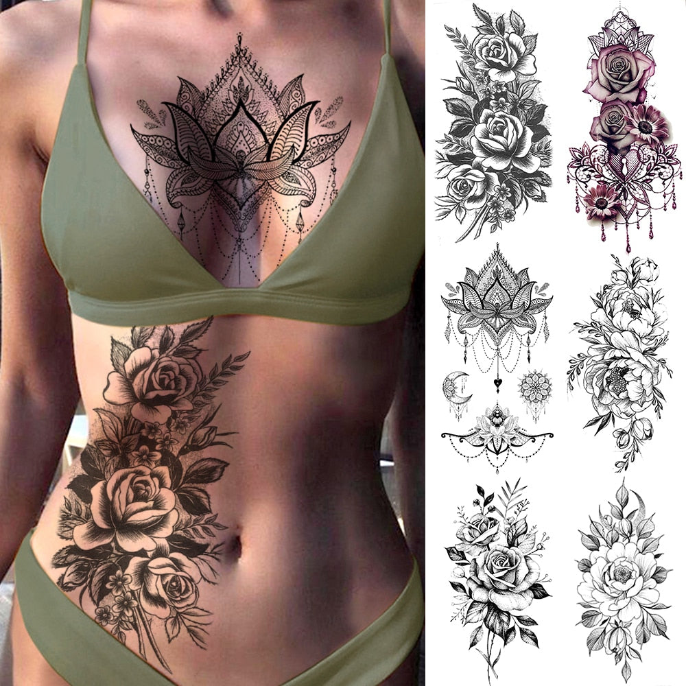 Female Chest Tattoo - Becmella