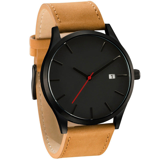 Leather strap Men's Watch - Becmella