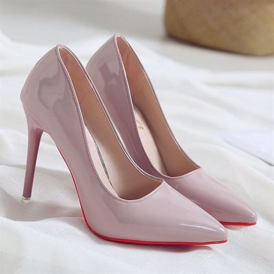 Becmella pink high heel shoes with signature red bottom pumps for women elegant design